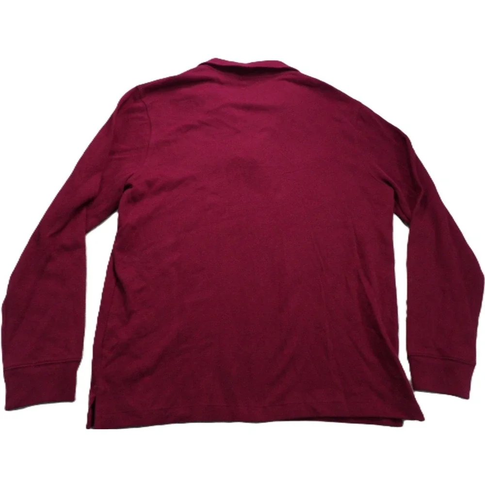 Polo Ralph Lauren Estate Rib Quarter Zip Men L Burgundy Cotton Flesh Pony Golf